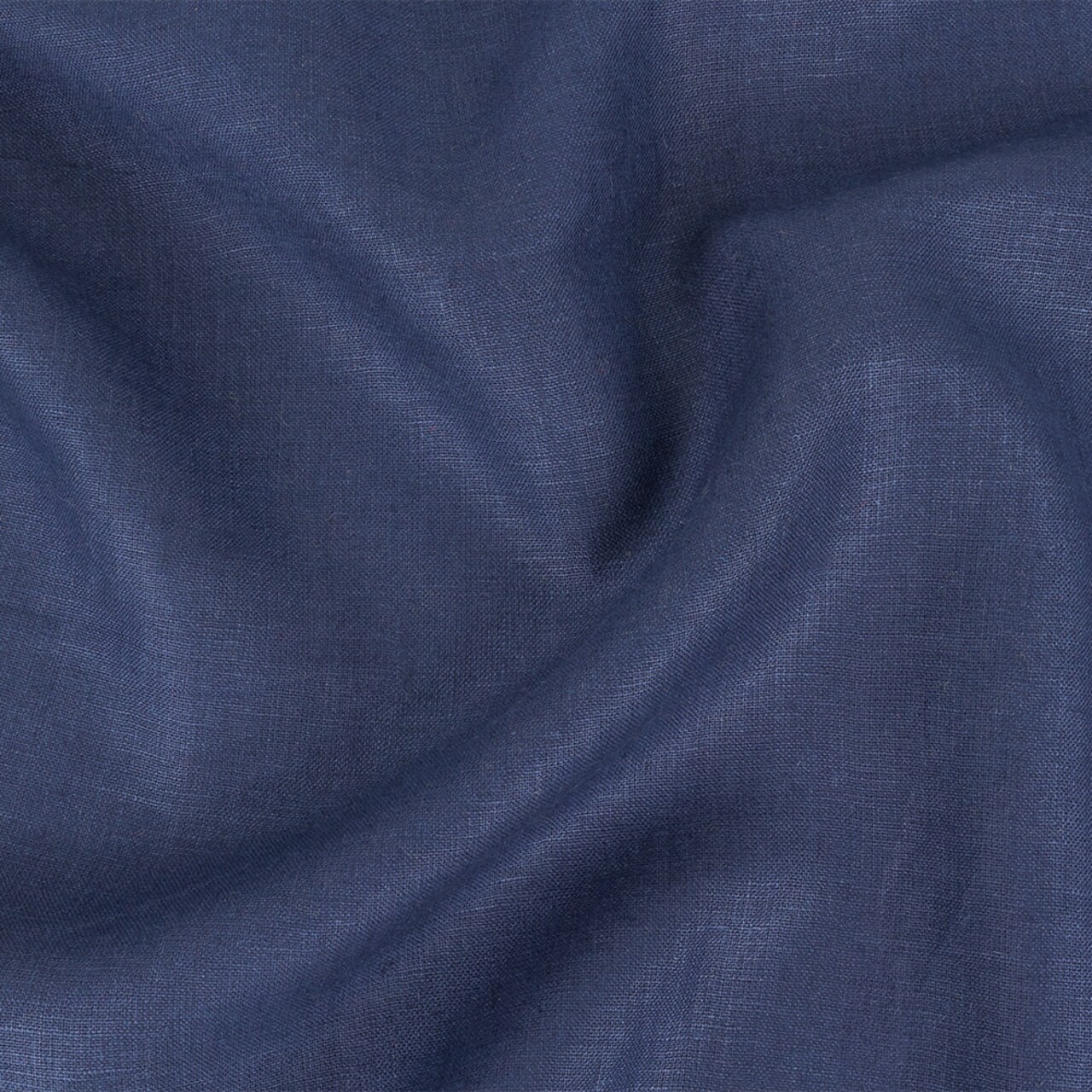 1 Yard Medium Weight Linen Woven Fabric Mood Indigo Solid Weave 57 inch Width